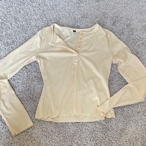 Cream Long Sleeve Top